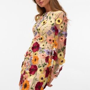 Elegant Floral Long Sleeve Dress